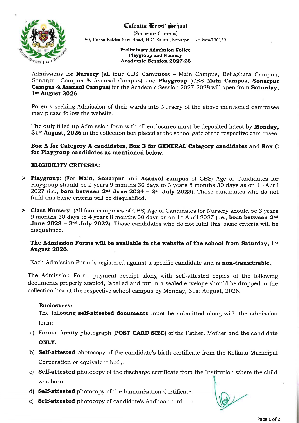Admission Notice Image